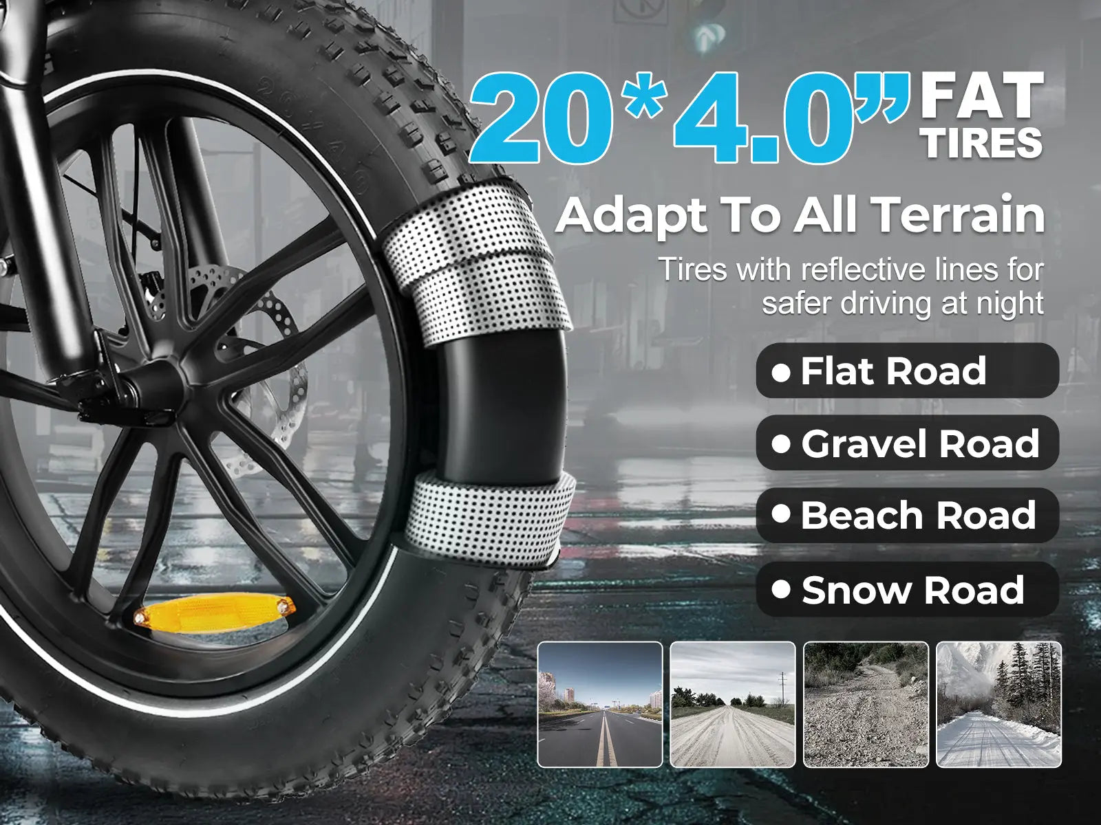 C05 Pro Bicicleta Elétrica Dobrável com Quadro Rebaixado e Pneus Largos