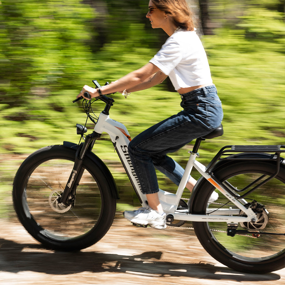 Shengmilo MX06 Bicicleta elétrica com quadro baixo 48V 17.5AH bateria SAMSUNG autonomia de 90KM