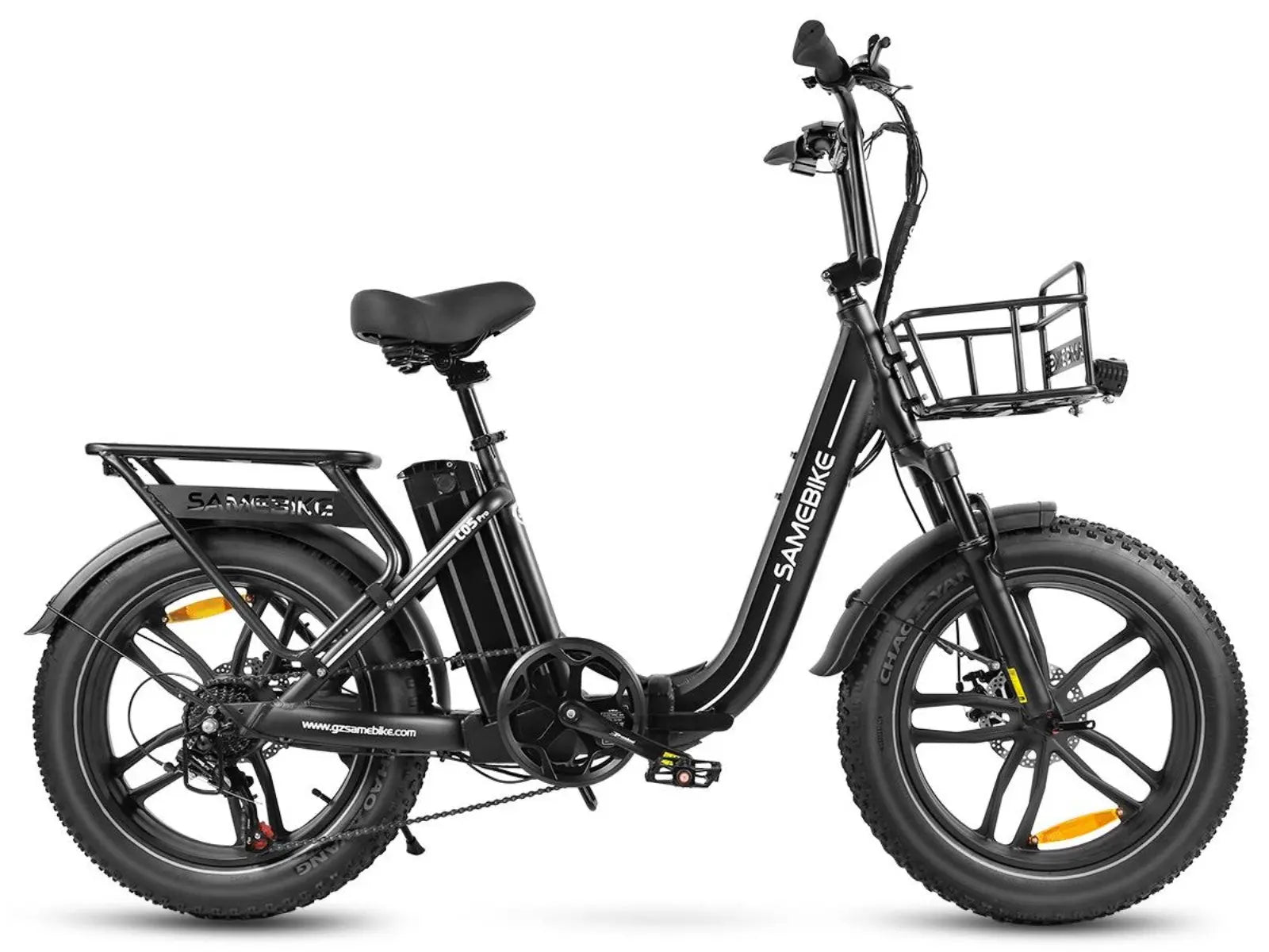 C05 Pro Bicicleta Elétrica Dobrável com Quadro Rebaixado e Pneus Largos