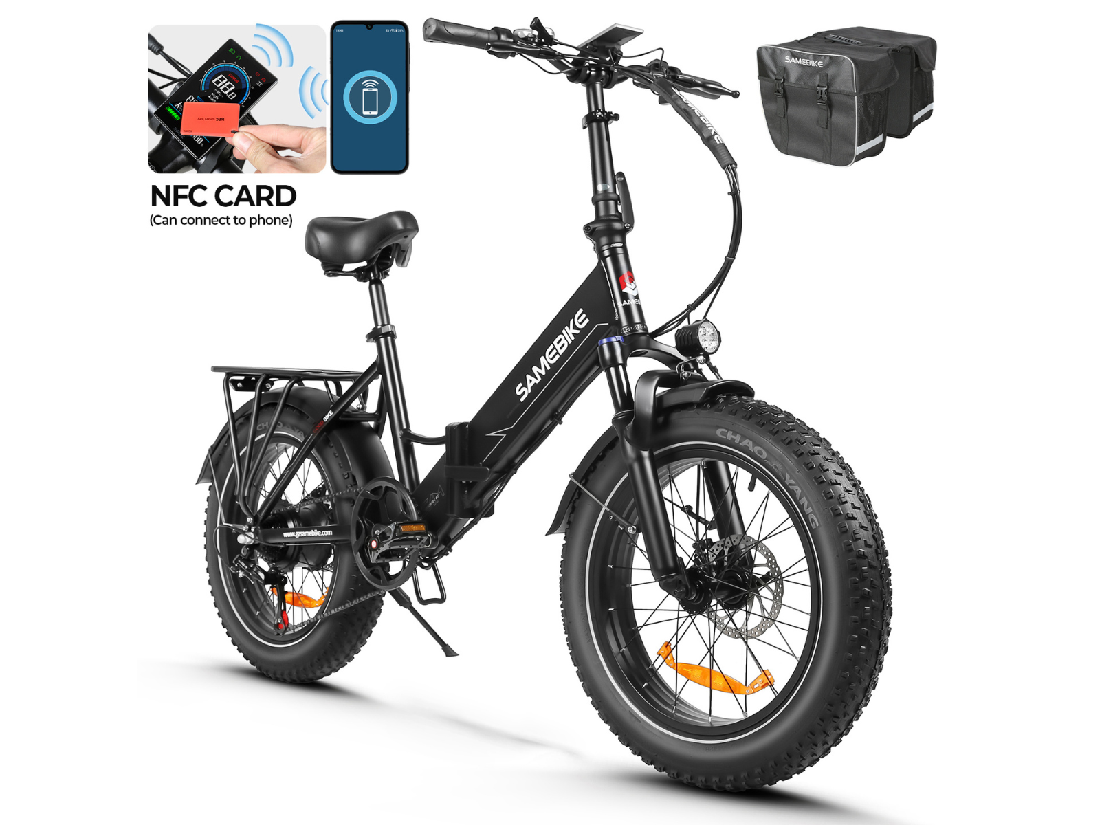 LOTDM200-II Bicicleta Elétrica Dobrável com Quadro Rebaixado