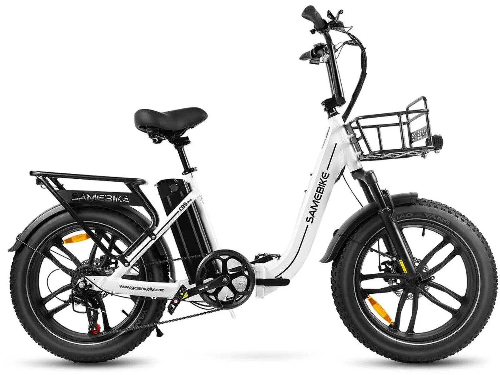 C05 Pro Bicicleta Elétrica Dobrável com Quadro Rebaixado e Pneus Largos