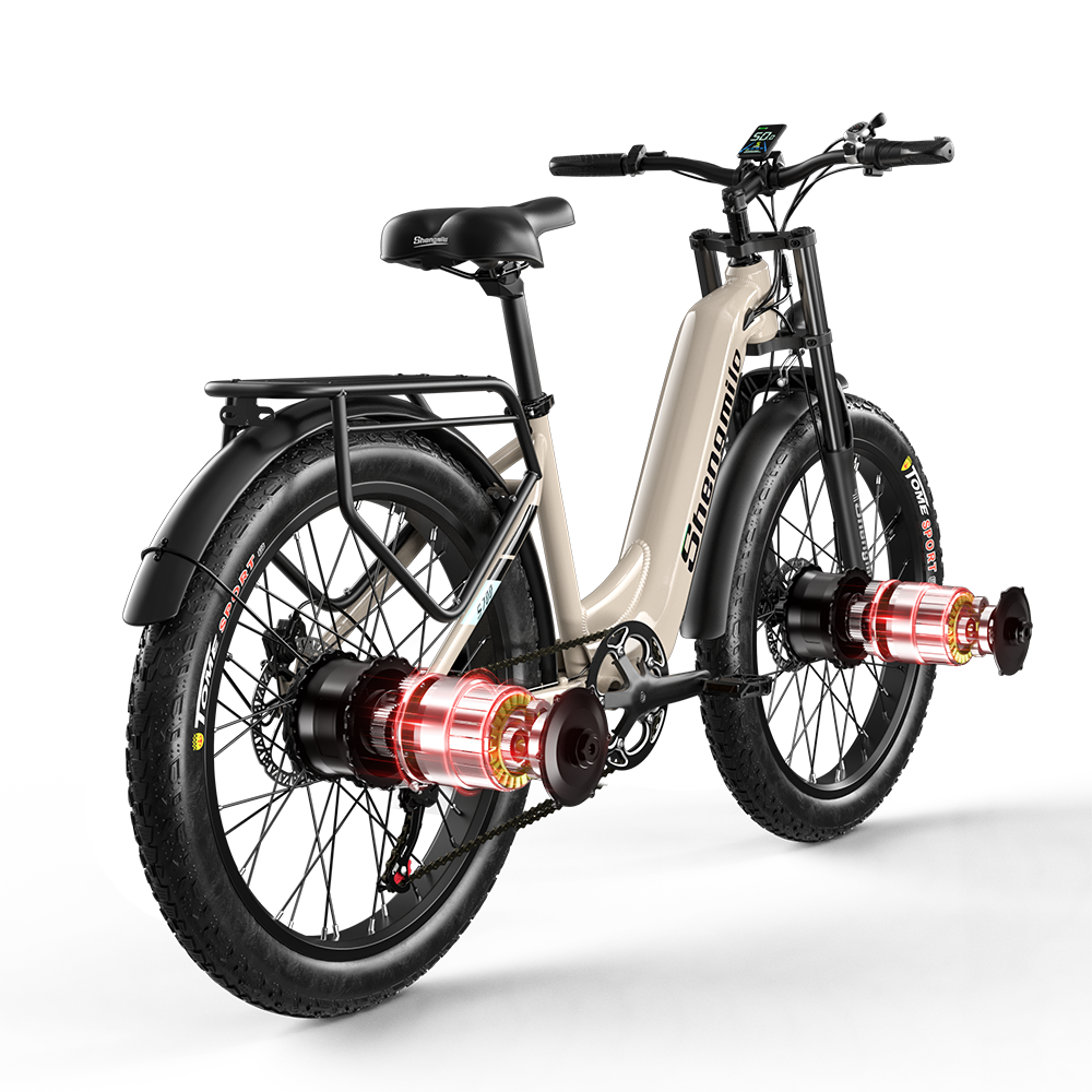Shengmilo S700 Bicicleta Elétrica com Duplo Motor 1000W*2 e Bateria Samsung 17.5Ah
