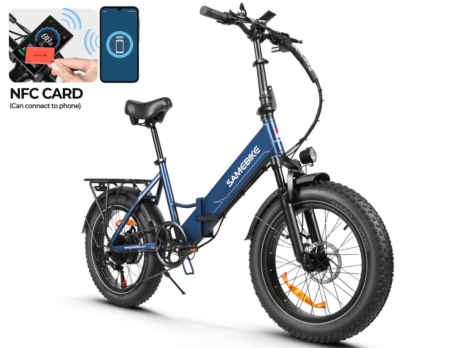 LOTDM200-II Bicicleta Elétrica Dobrável com Quadro Rebaixado