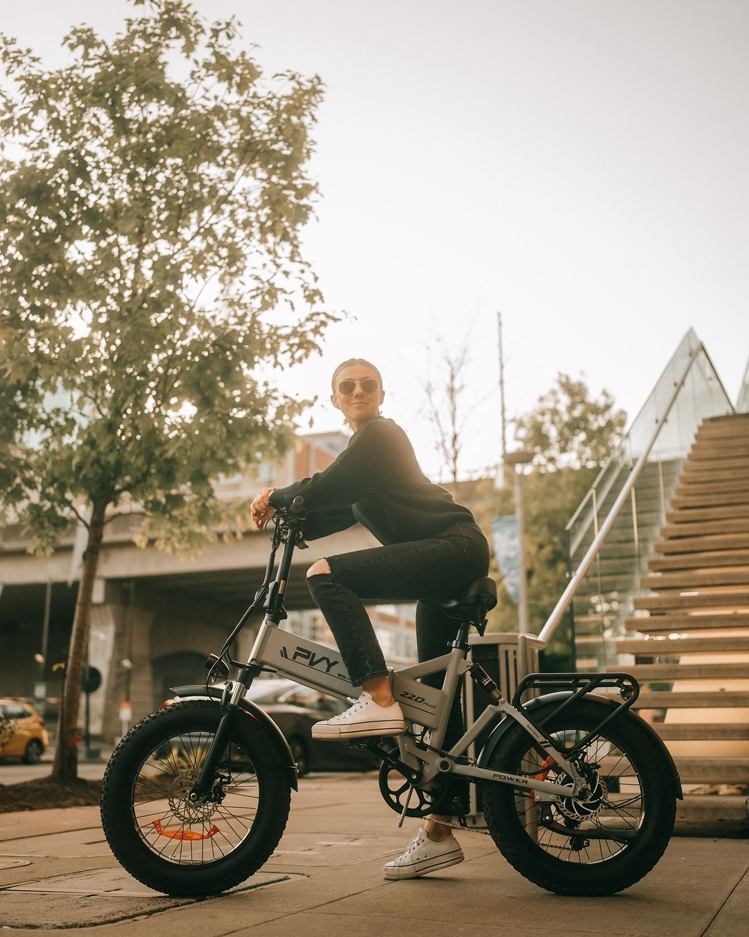 PVY Z20 Plus 20" Fat Tire Electric Folding Bike 1000W Motor 48V 16.5Ah Battery