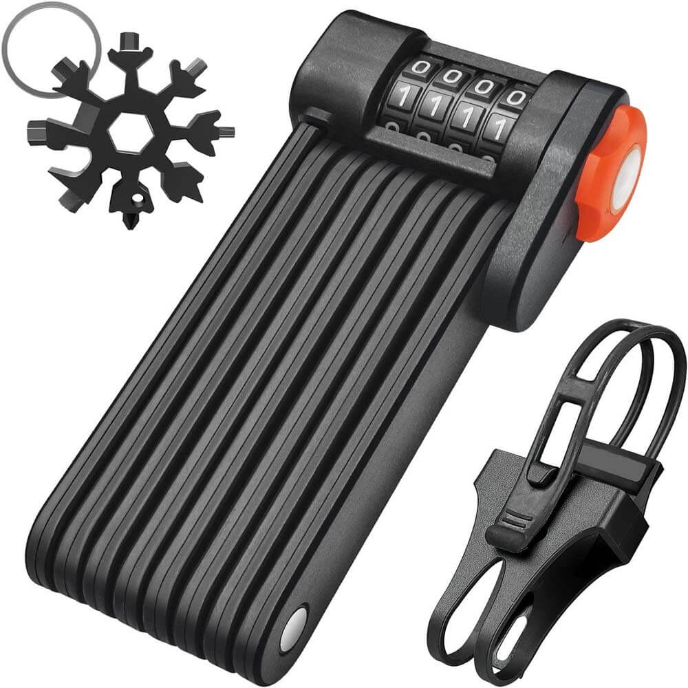 Sammenleggbart sykkellås med stativ for elektrisk sykkel