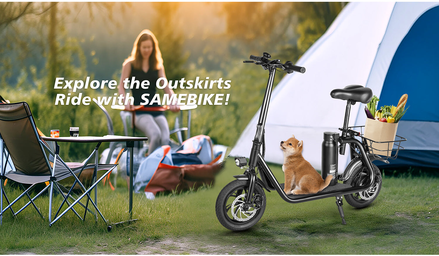 SM-C01 Trotinete Elétrica Dobrável Com Assento