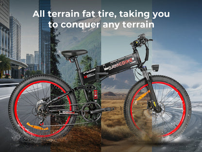 LO26 Plus Bicicleta Elétrica Dobrável com Pneus Grossos