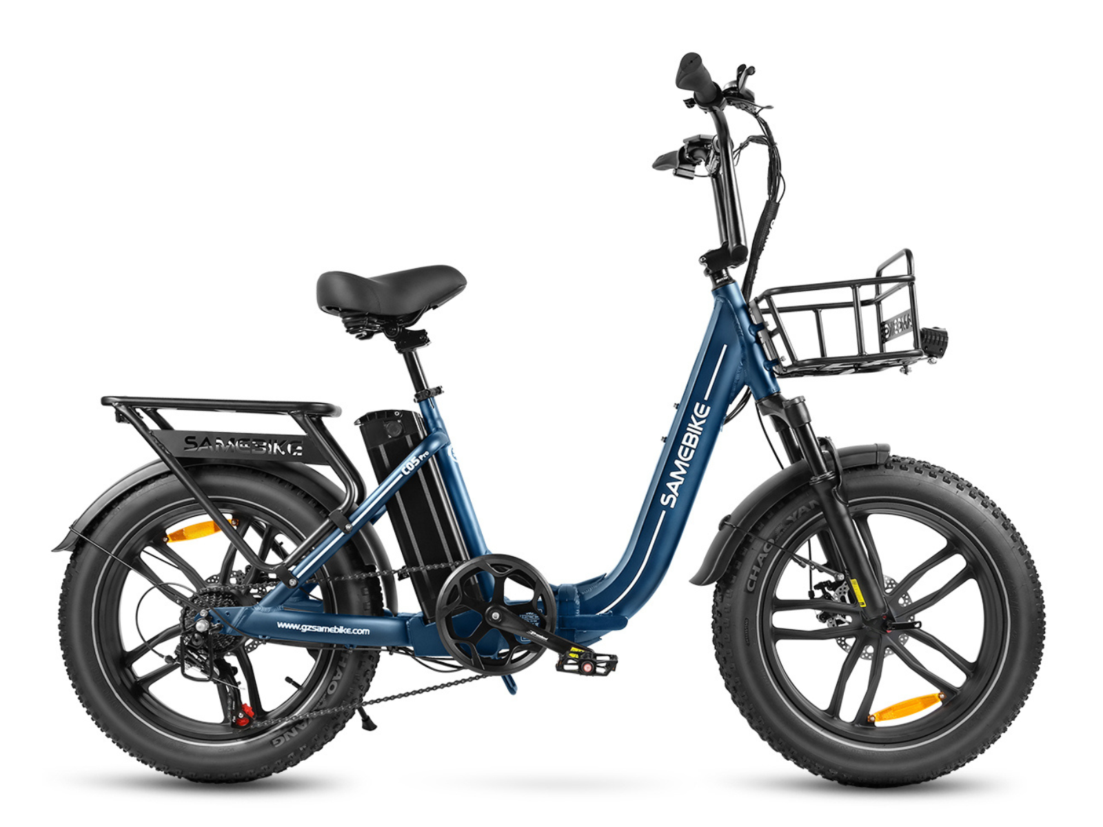 C05 Pro Bicicleta Elétrica Dobrável com Quadro Rebaixado e Pneus Largos