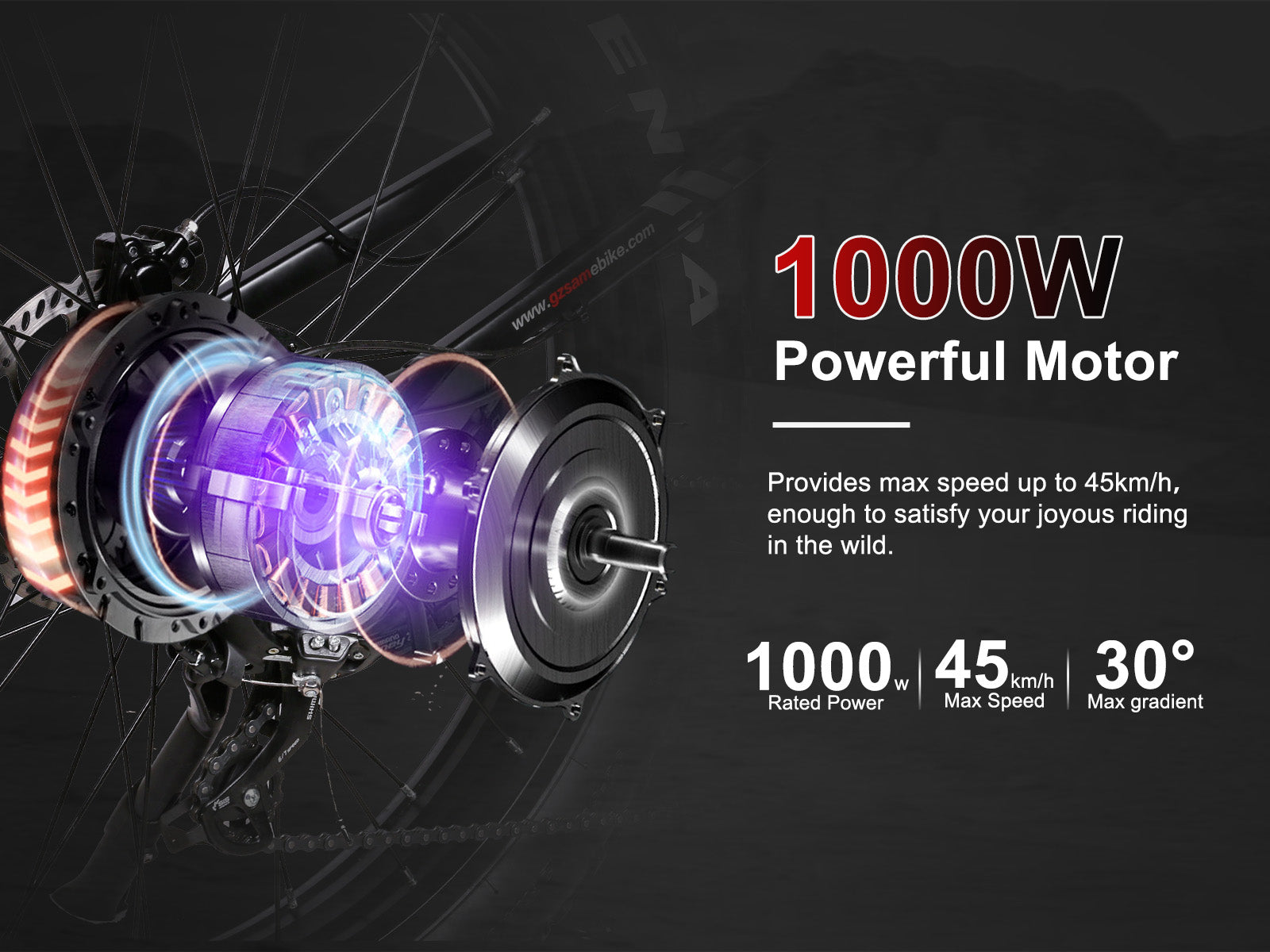 RSA08-II Bicicleta Elétrica Todo-o-Terreno 1000W