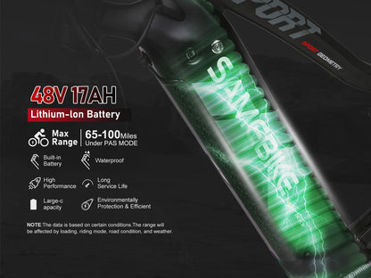 RSA08-II Bicicleta Elétrica Todo-o-Terreno 1000W