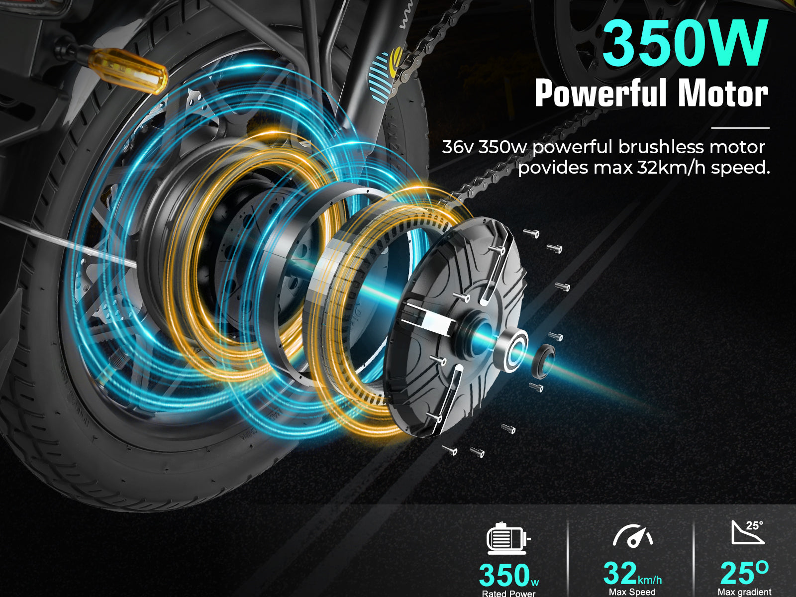 YINYU14 Bicicleta Elétrica Portátil para Deslocamentos