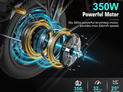 YINYU14 Bicicleta Elétrica Portátil para Deslocamentos