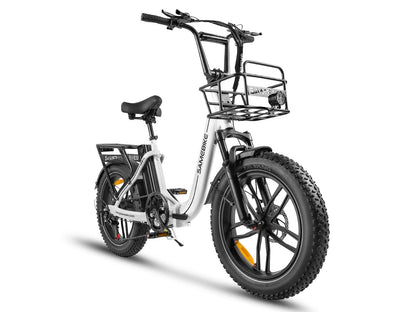 C05 Pro Bicicleta Elétrica Dobrável com Quadro Rebaixado e Pneus Largos