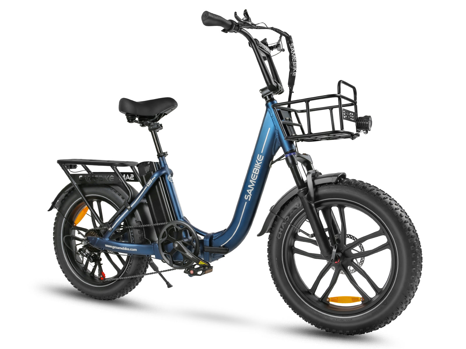 C05 Pro Bicicleta Elétrica Dobrável com Quadro Rebaixado e Pneus Largos