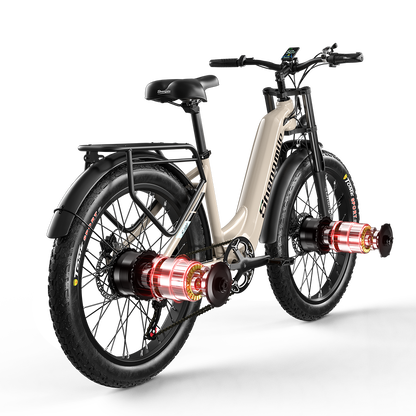 Shengmilo S700 Bicicleta Elétrica com Duplo Motor 1000W*2 e Bateria Samsung 17.5Ah