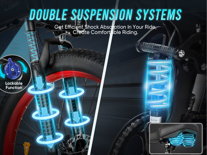LO26 Plus Bicicleta Elétrica Dobrável com Pneus Grossos