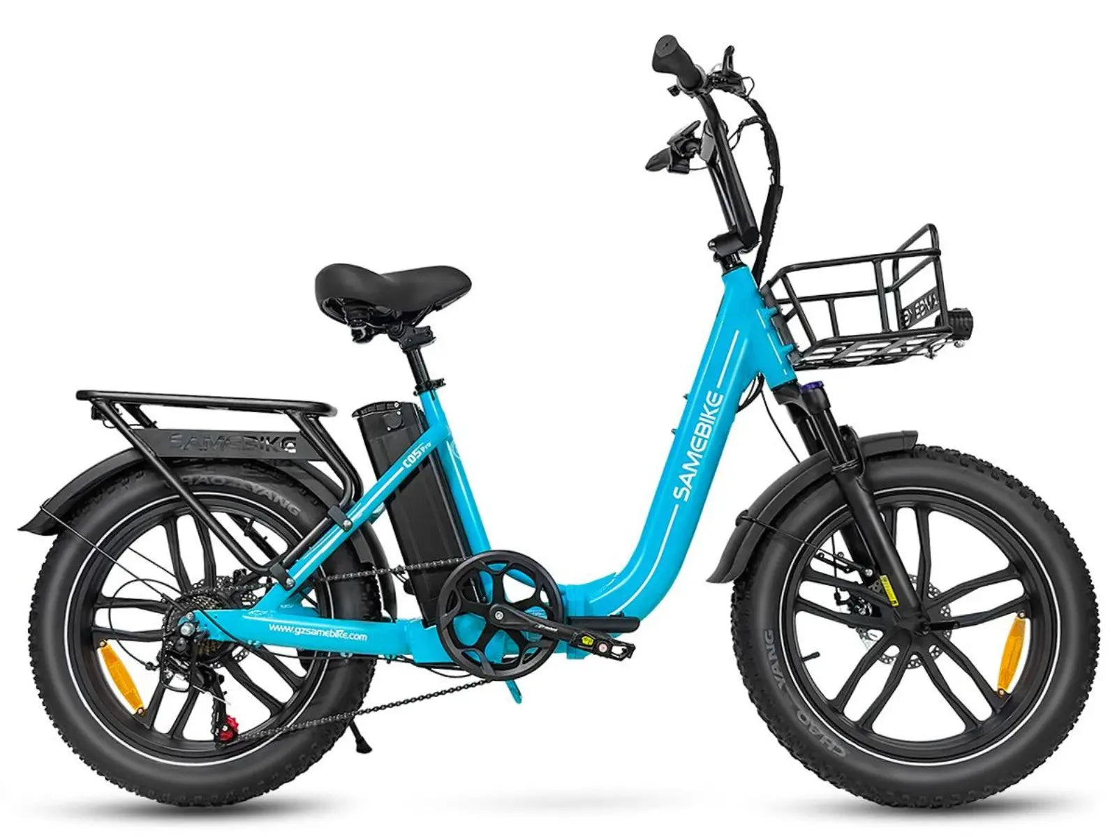 C05 Pro Bicicleta Elétrica Dobrável com Quadro Rebaixado e Pneus Largos
