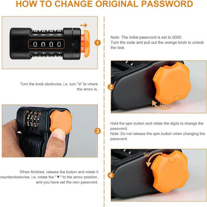 Cadeado Dobrável para Bicicleta com Suporte para Bicicleta Elétrica